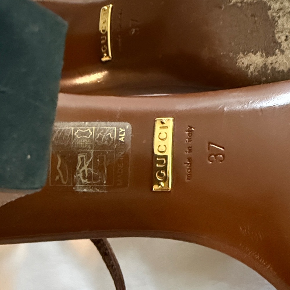 Gucci Brown Leather Horsebit Heeled Sandals - Picture 3 of 6